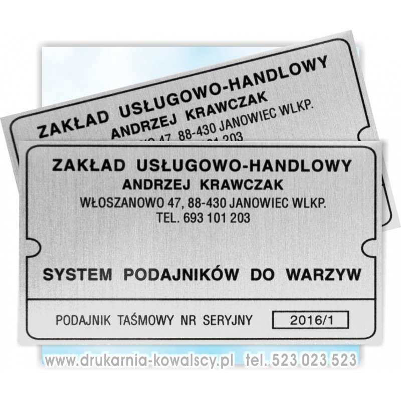 TABLICZKI ZNAMIONOWE