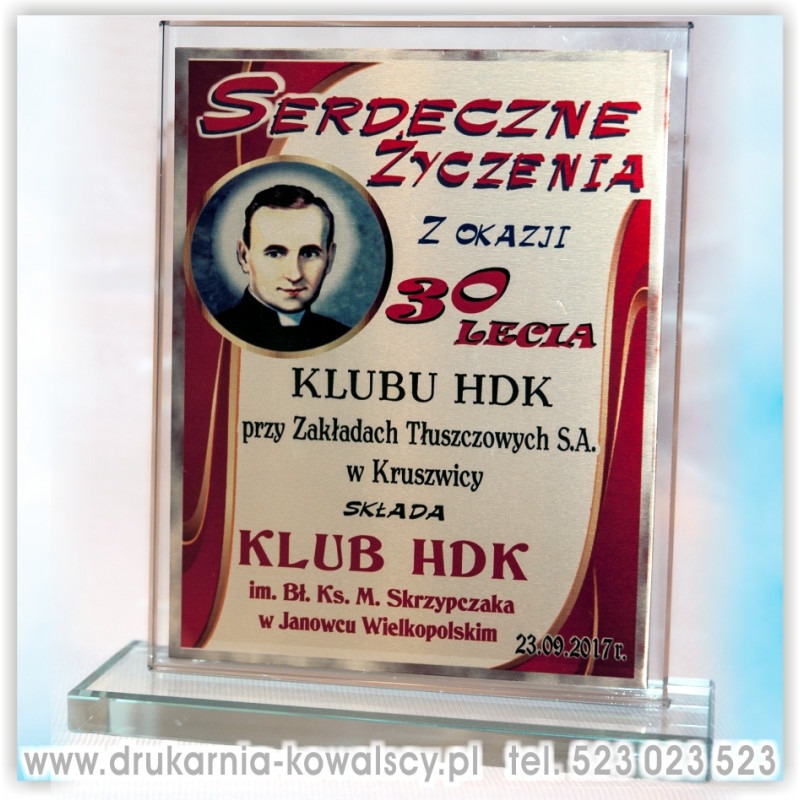 SZKŁO Z GRAWERTONEM 15X21 CM