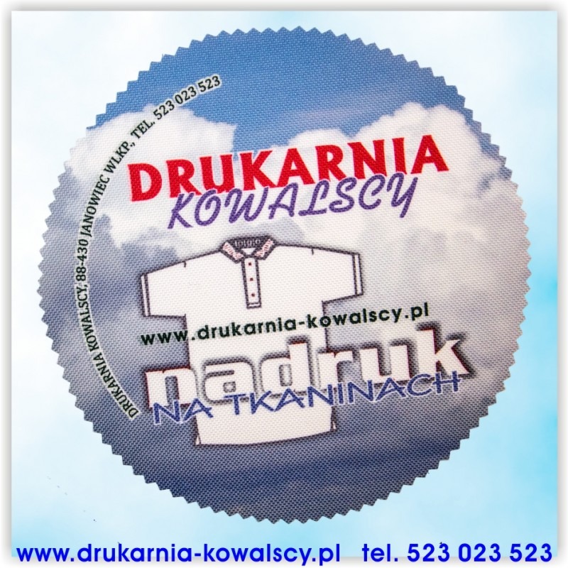SERWETKI Z TKANINY Z DOWOLNYM NADRUKIEM W KSZTAŁCIE KOŁA