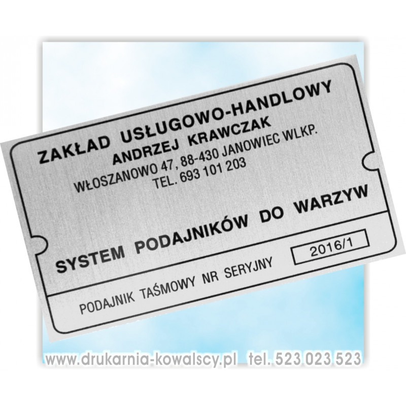 TABLICZKI ZNAMIONOWE