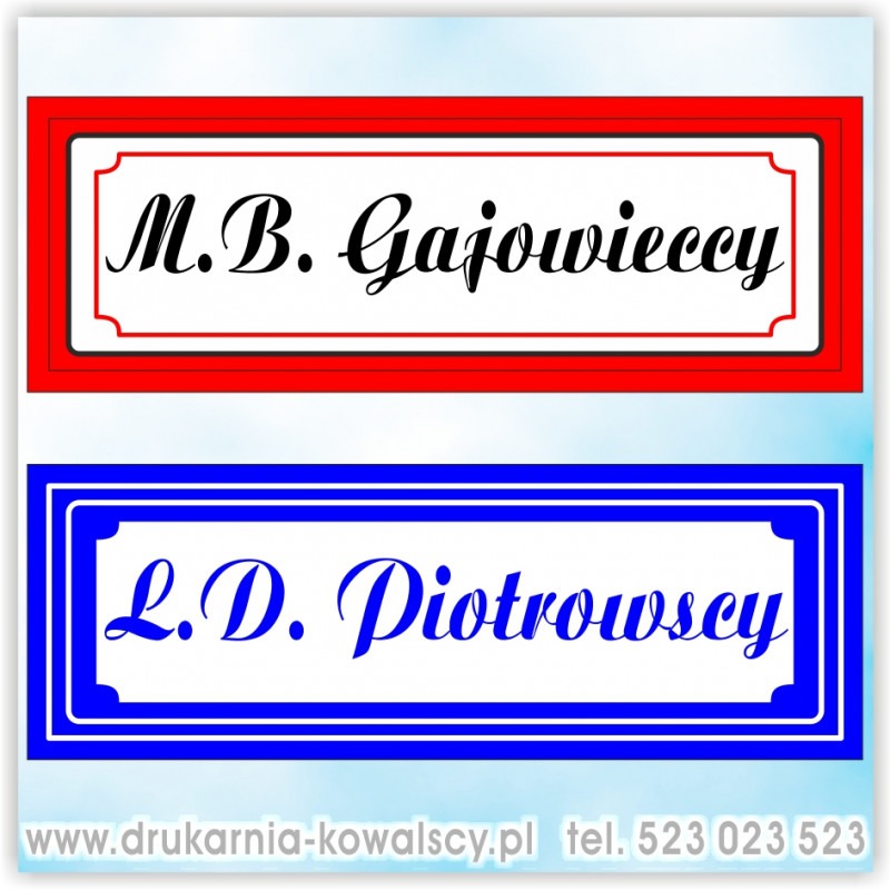 TABLICZKI METALOWE NA DRZWI - WIZYTÓWKI