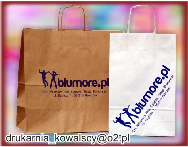 TORBA REKLAMOWA 24x36 cm, białego papieru – z Państwa nadrukiem.