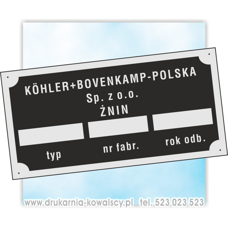 TABLICZKI ZNAMIONOWE