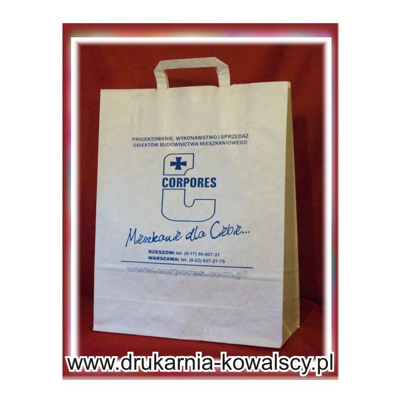 TORBA REKLAMOWA 26x30 cm, ECO białego papieru – z Państwa nadrukiem.