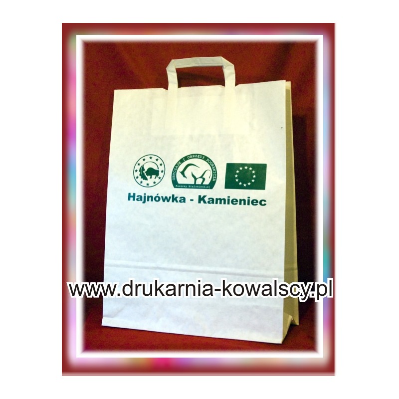 TORBA REKLAMOWA 26x30 cm, ECO białego papieru – z Państwa nadrukiem.