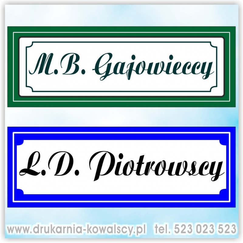 TABLICZKI METALOWE NA DRZWI - WIZYTÓWKI
