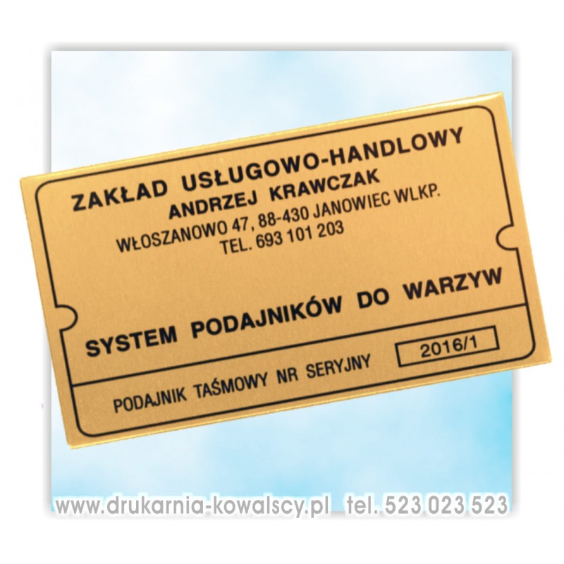 TABLICZKI ZNAMIONOWE