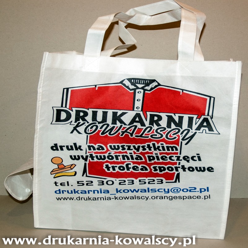 TORBY REKLAMOWE Z TKANINY POLIESTROWEJ Z DWUSTRONNYM NADRUKIEM