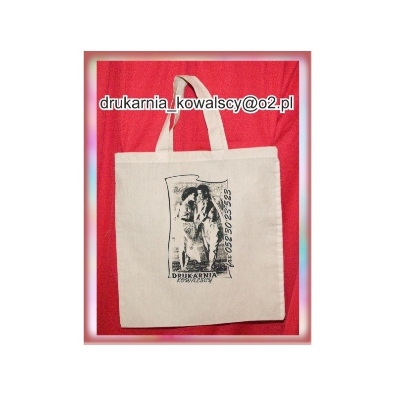 TORBA REKLAMOWA 38x40 cm, Z TKANINY BAWEŁNIANEJ - INDYWIDUALNYM nadrukiem Klienta