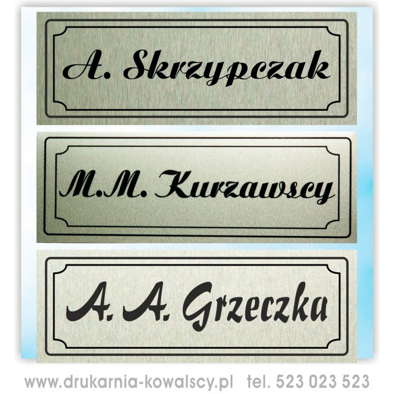 TABLICZKI METALOWE NA DRZWI - WIZYTÓWKI