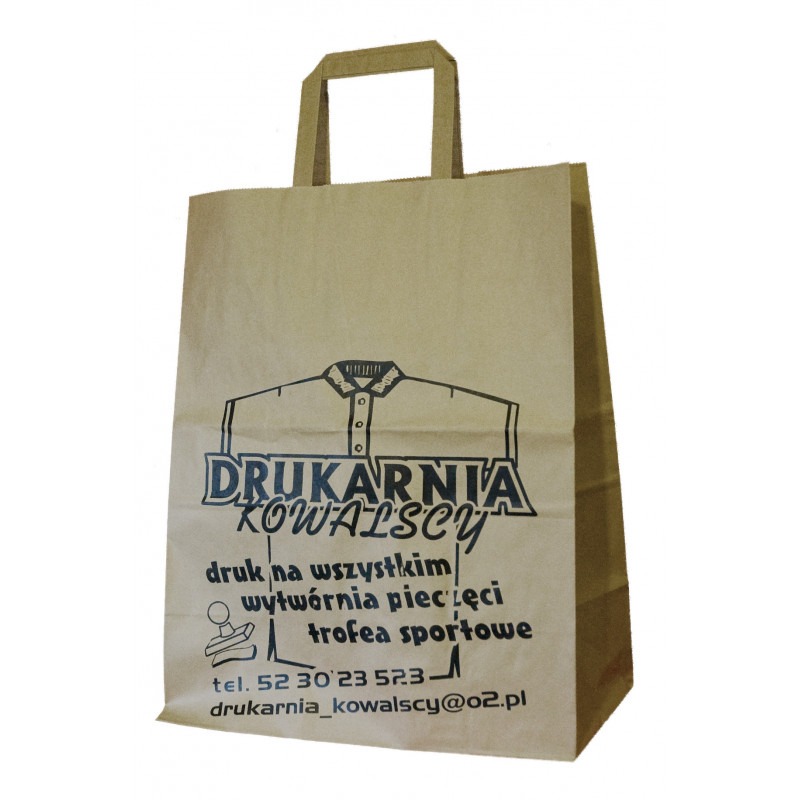 TORBA REKLAMOWA 32x43 cm, ECO z szarego papieru – z Państwa nadrukiem.