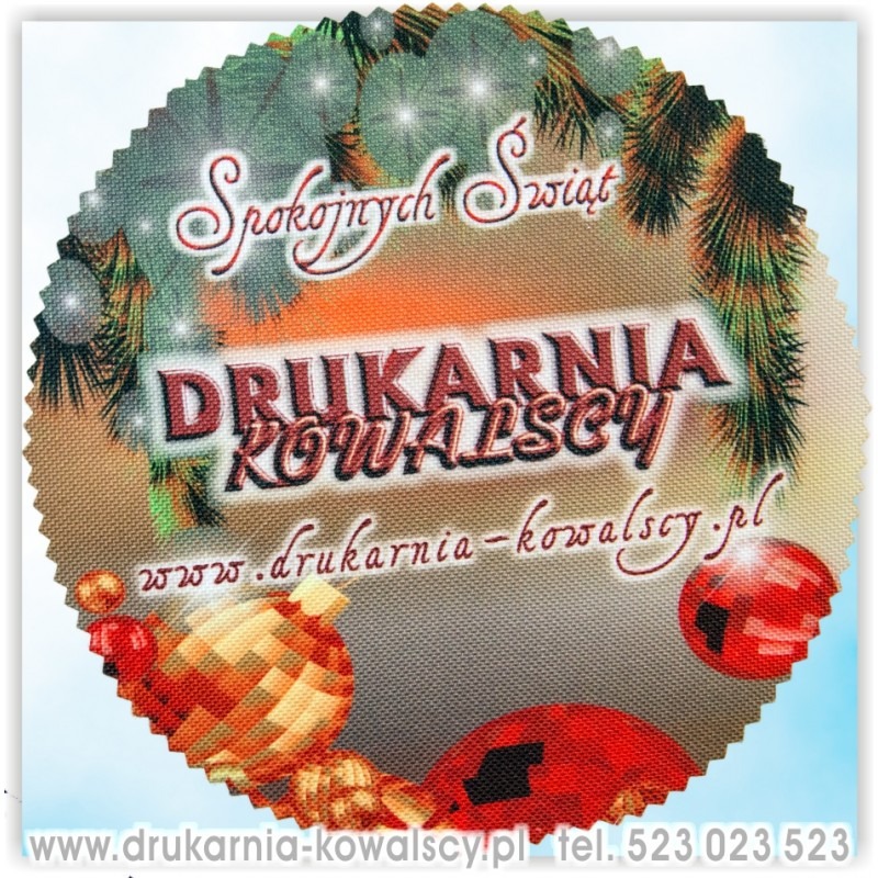 SERWETKI Z TKANINY Z DOWOLNYM NADRUKIEM W KSZTAŁCIE KOŁA