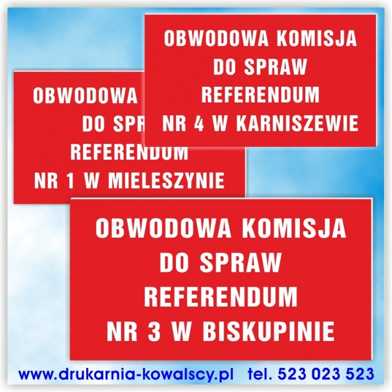 TABLICA INFORMACYJNA, SZYLD o wymiarze 70x40 cm