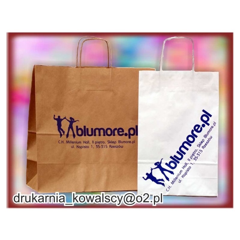 TORBA REKLAMOWA 18x25 cm, białego papieru – z Państwa nadrukiem.